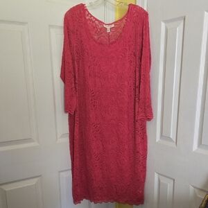 Jessica Simpson Pink Lace Maternity Dress